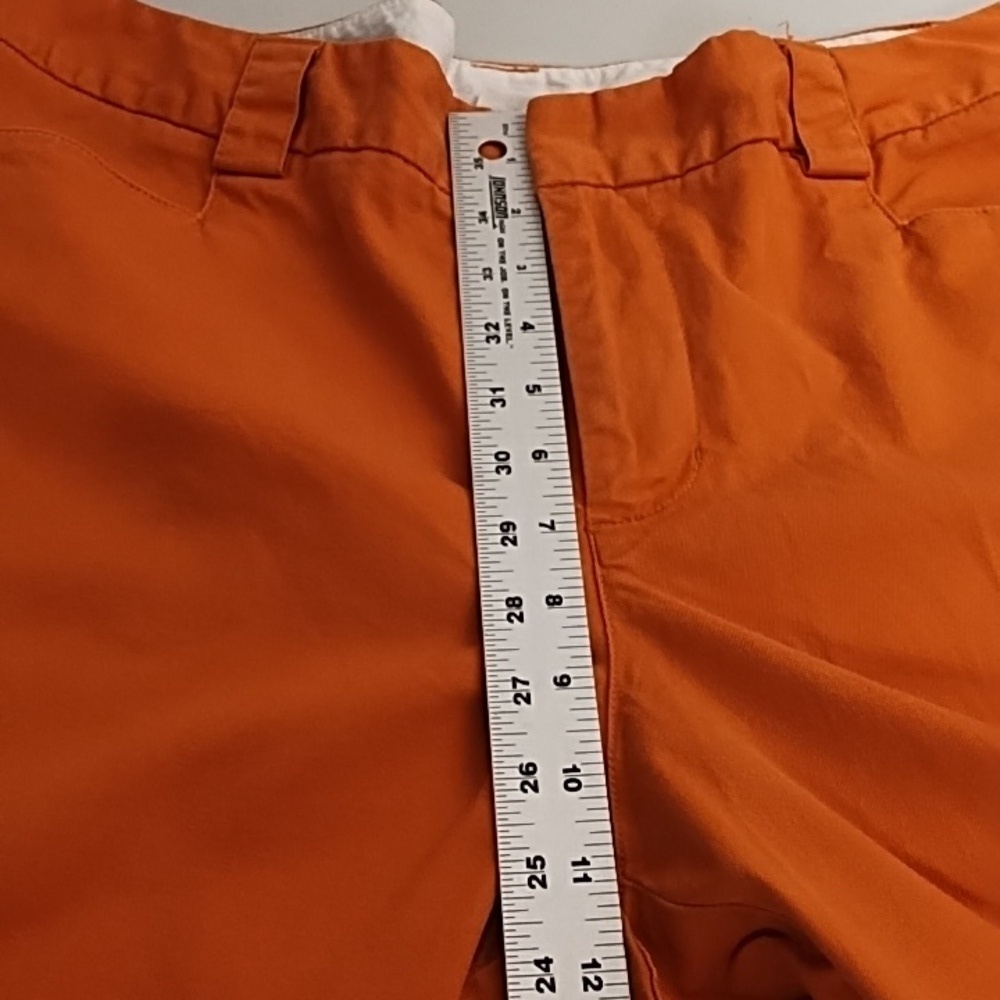Venizia 18 Wide Cuff Stretch Cropped Trousers Smooth Back Front Pockets Orange - Picture 5 of 12